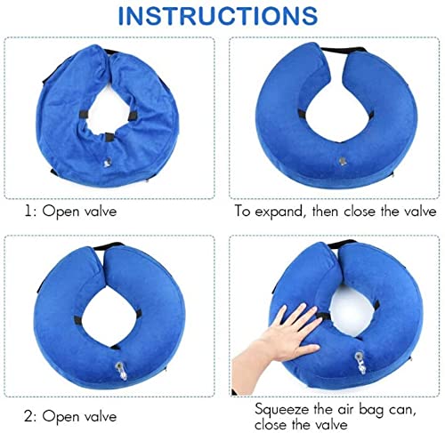 QIYADIN Soft Dog Recovery Collar, Adjustable Protective Inflatable Pet Cone for Dogs and Cats After Surgery, Prevent Pets from Biting & Scratching Small - BeesActive Australia