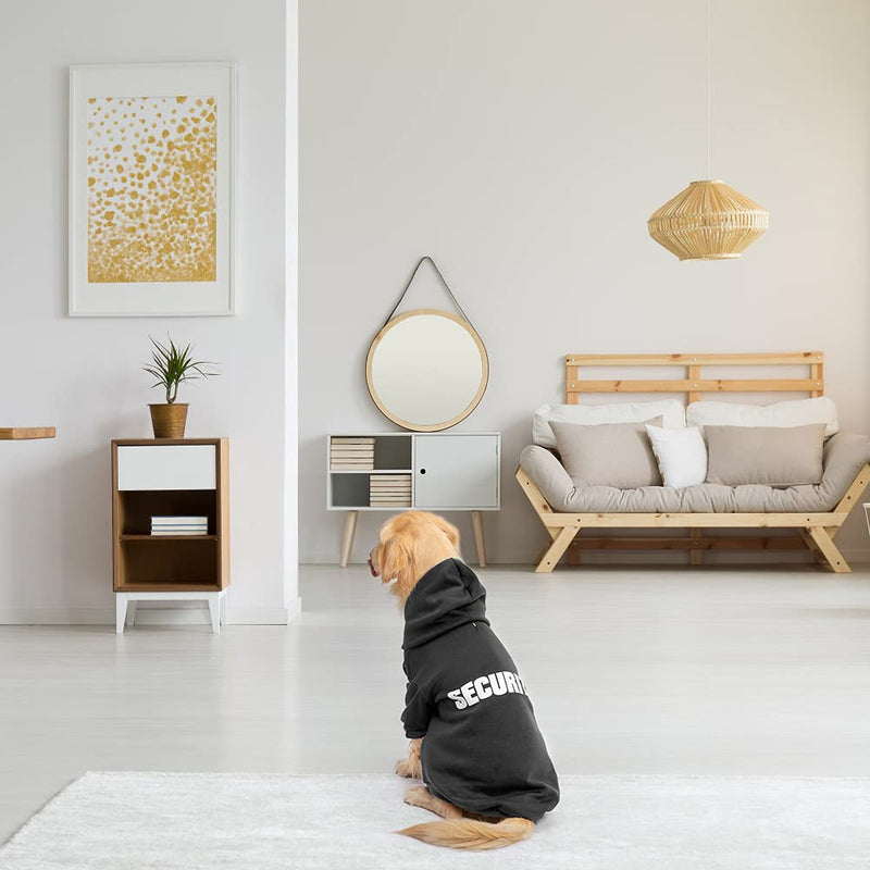 BINGPET Security Dog Hoodies Puppy Sweater Cold Weather Dog Coats Soft Brushed Fleece Pet Clothes Hooded Sweatshirt for Dog Cat X-Large (Chest Girth 34") Black - BeesActive Australia