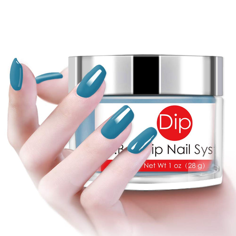 Blue Dipping Powder 1 Ounce (Added Vitamins) I.B.N Nail Dip Acrylic Powder, Light Weight and Firm, No Need UV LED Lamp Cured (DIP 017) DIP 017 - BeesActive Australia