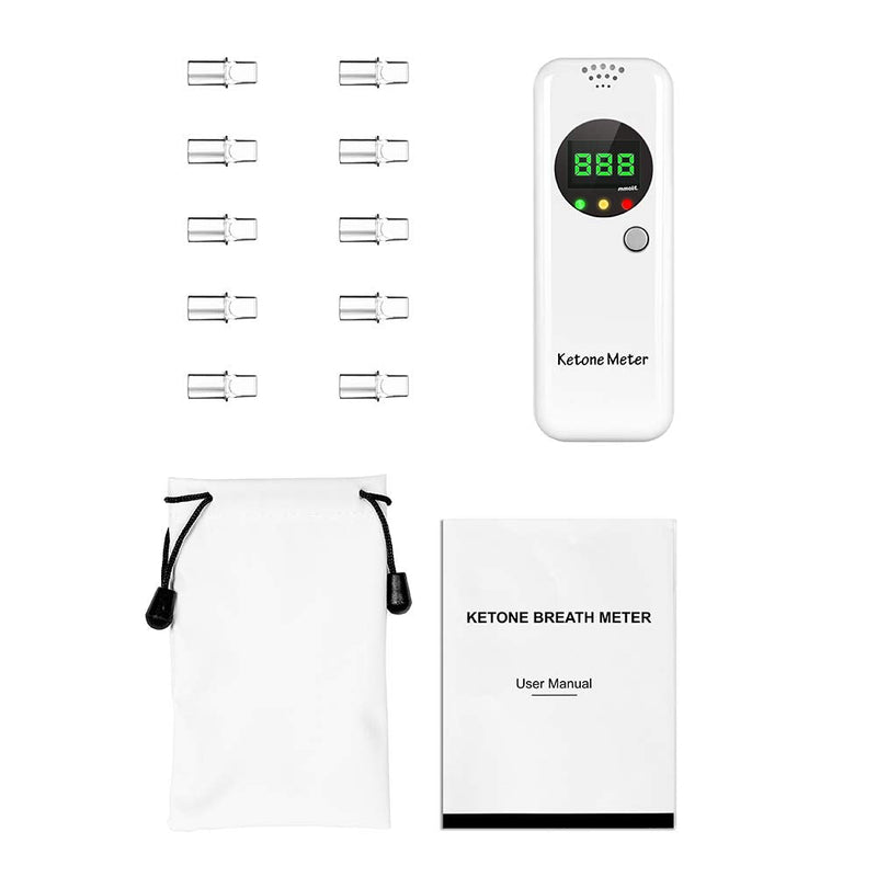 Ketone Meter, Portable Ketones Breath Analyzer, Digital Ketone Breathalyzer, Ketosis Testing with 10 Mouthpieces (Colour-1) - BeesActive Australia