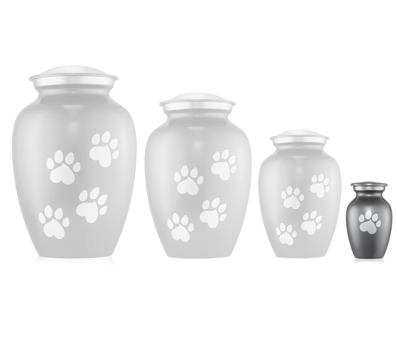 Reminded Pet Cremation Urns for Dog and Cat Ashes, Memorial Paw Print Urn X-Small Gray - BeesActive Australia