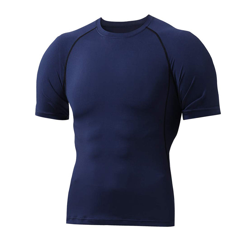 Boyufitness Men's 3 Pack Cool Dry Workout Shirts Compression Fitness Short Sleeve Sports Base Layer T-Shirt Black,grey,blue XX-Large - BeesActive Australia