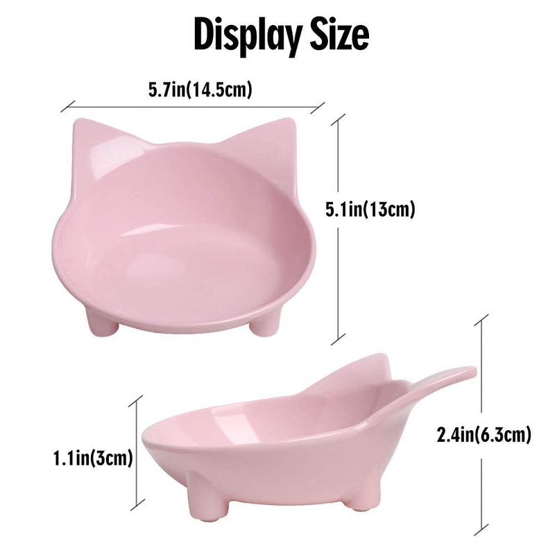 Cat Bowl Non Slip Cat Food Bowls,Pet Bowl Shallow Cat Water Bowl to Stress Relief of Whisker Fatigue,Dog Bowl Cat Dish Cat Feeding Wide Bowls for Puppy Cats Small Animals (Safe Food-Grade Material) Pink+White - BeesActive Australia