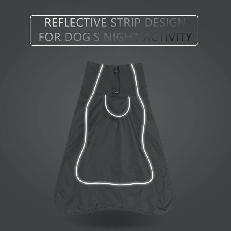 Dog's Cold Weather Coats-Warm Waterproof Dog Jackets Raincoats Windproof Coat with Velvet Inner Soft X-Large Black - BeesActive Australia