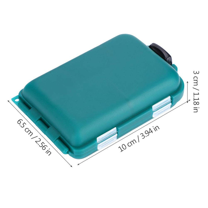 Fishing Lure Box Portable ABS + PP 10 Slots Double Layer Tackle Case Bait Holder Hooks Storage Green - BeesActive Australia