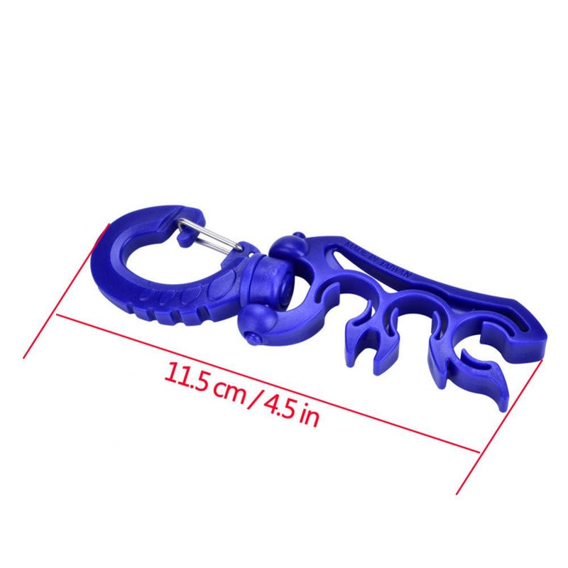 [AUSTRALIA] - Diving Regulator Hose, 3 Colors Underwater Scuba Diving Plastic Double BCD Hose Holder with Clip Hook Blue 
