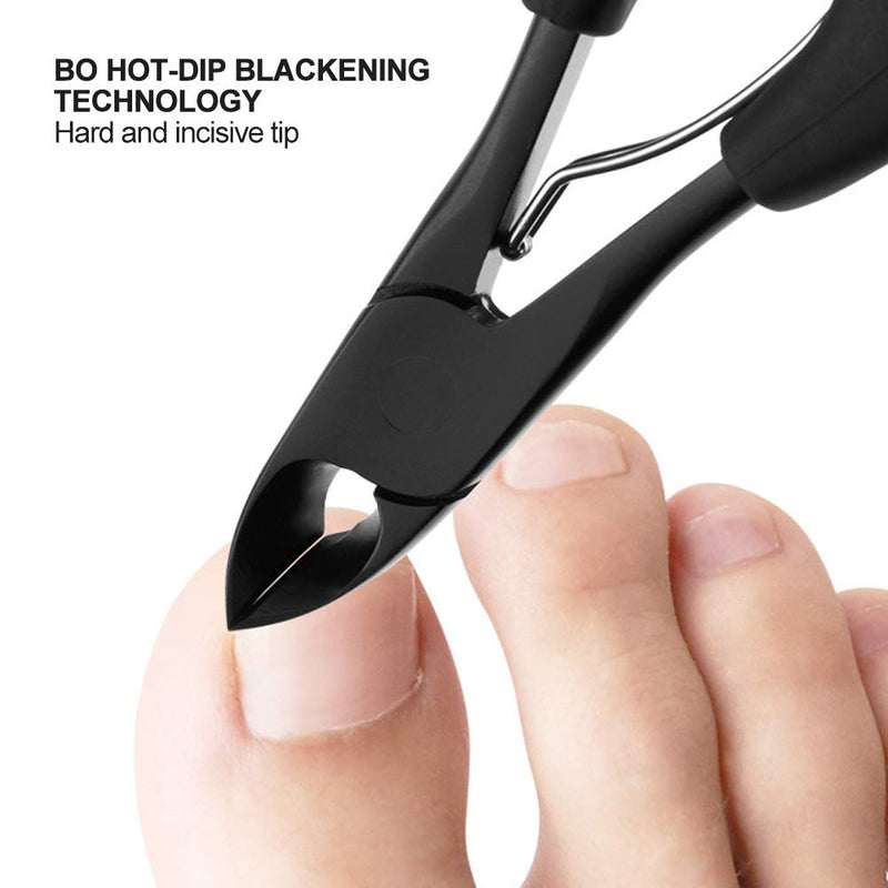 Nail Clipper,Ingrown Thick Toenails Clippers Manicure Pedicure Pliers Cutter Nail Care Tool BO Hot-Dip Blackening Technology(Black) Black - BeesActive Australia