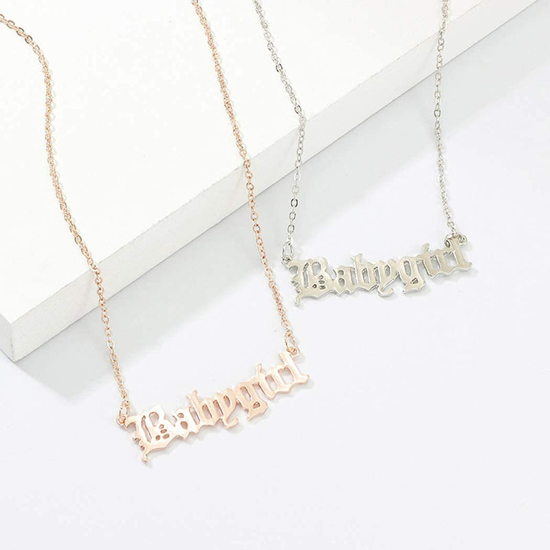 TseanYi Initial Name Necklace Jewelry Silver Bar Letter Necklace Choker Personalized Necklace Chain Jewelry for Women and Girls (Silver) - BeesActive Australia