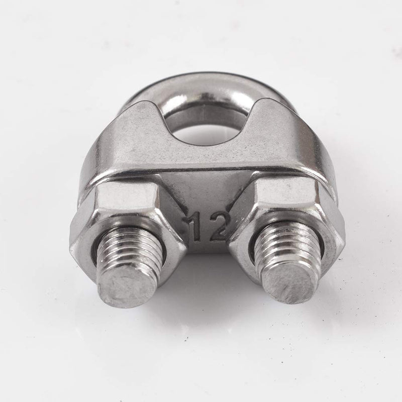 Cozihom 1/2 Inch M12 Wire Rope Cable Clip Clamp, 304 Stainless Steel, U Bolt Saddle Fastener, 4 Packs - BeesActive Australia