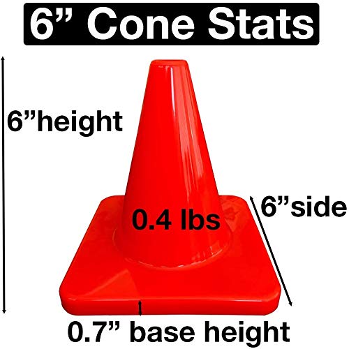 Heavy & Tough 6" Cones - Won't Fly Away in Wind or Crack/Break - LVL10 Pro Training Cones Yellow 4 pack - BeesActive Australia