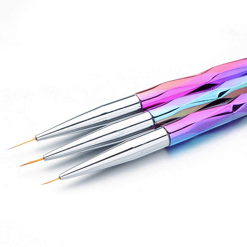 Mwoot 10pcs Nail Brush Pen Kit, Multi-color Handle Nail Art Builder Drawing Brushes, Professional Nail Art Design Brush Pen Liner Set for Acrylic UV Gel Painting, Artist Painting Brushes - BeesActive Australia