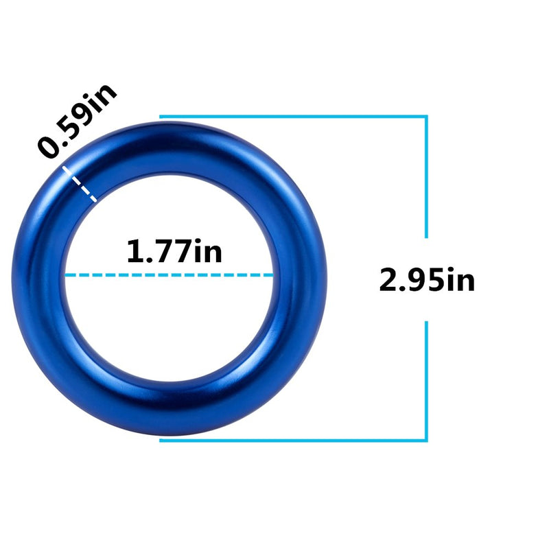 PROND Aluminum Rappel Ring, Climb Perfect Tension Aluminum Alloy O-Ring, 23KN Rappel Rings for Rock Climbing Arborist and Hammock Blue - 1 Pcs/Pack - BeesActive Australia