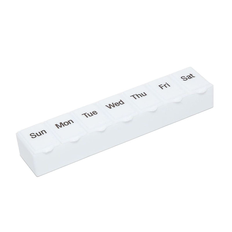Safe and Sound Mini Pocket Sized 7 Day Pill Box, Pop-open-catch lids White 1 Count (Pack of 1) - BeesActive Australia