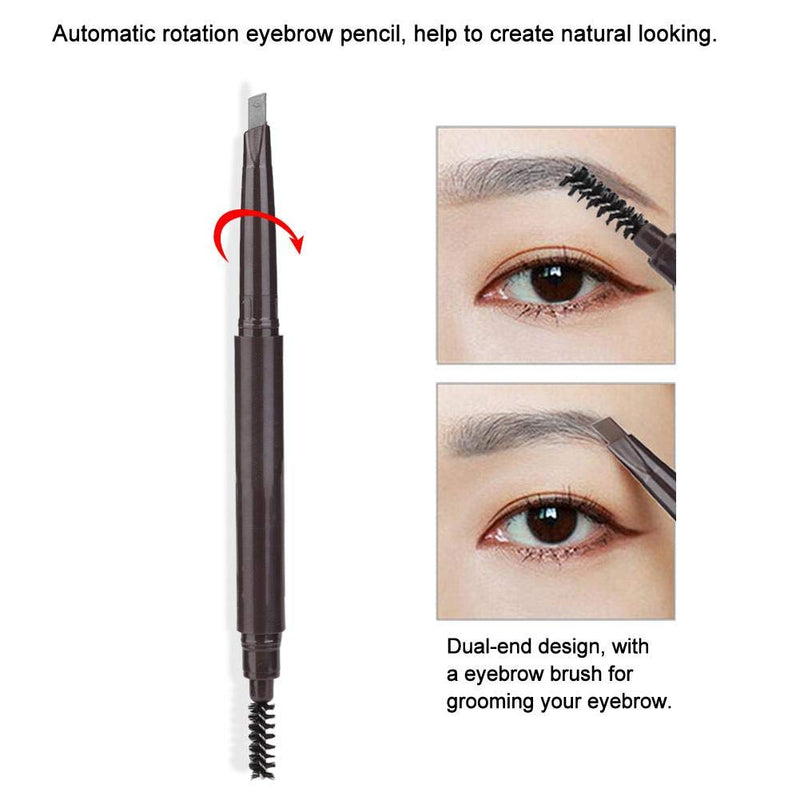 Eyebrow pen with brush, automatic double-ended eyebrow make-up pencil(4# gray) 4 # gray - BeesActive Australia