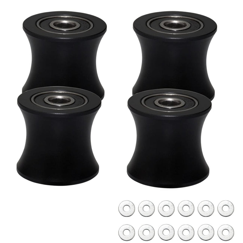 FRECCU Total Gym Replacement Set of 4 Wheels/Rollers for Models DLX, DLX II, DLX III, Adv DLX, Pilates, Pilates Pro 2500, 3000, 4000，570, 2000 （Black） - BeesActive Australia