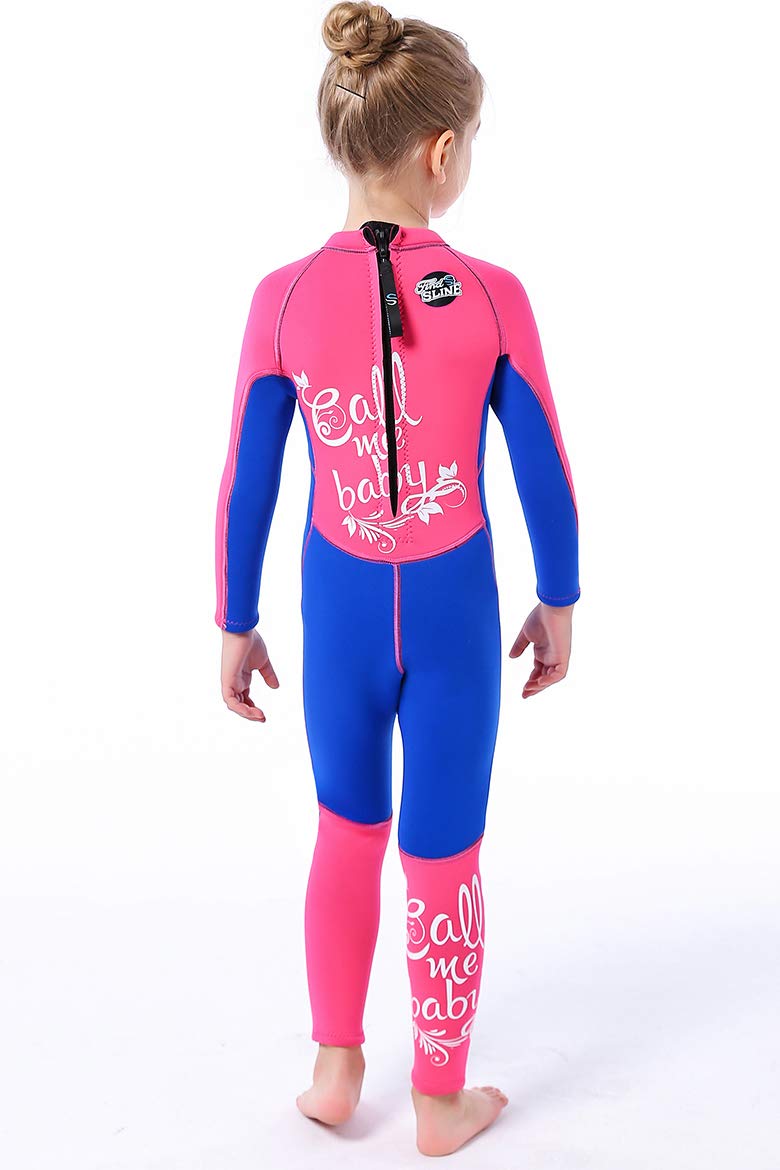 [AUSTRALIA] - Cokarsey Girls 3mm Neoprene Full Wetsuit Back Zip for Snorkeling, Swimming, Diving Royal Blue Medium (FOR height 40"-45") 