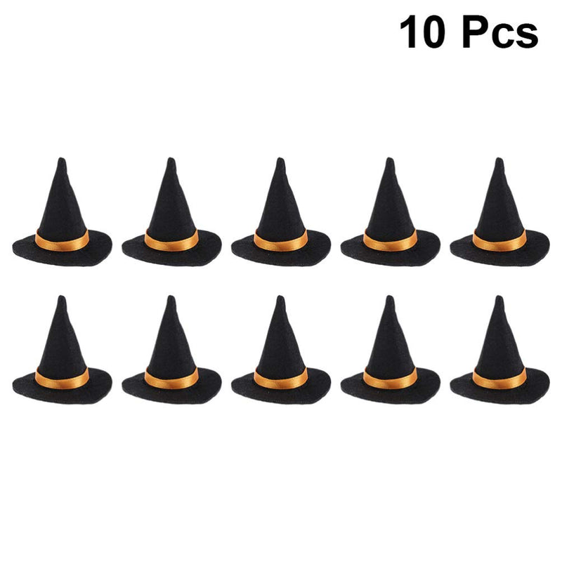 NUOBESTY 10pcs Halloween Wine Bottle Cover Mini Witch Hats Wine Bottle Caps Beverage Bottle Stoppers for DIY Halloween Party Decorations - BeesActive Australia