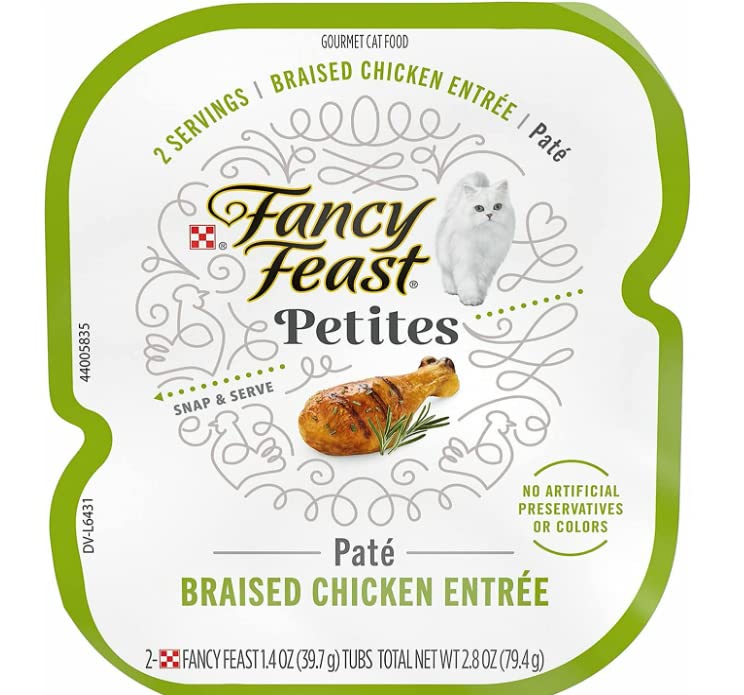 Fancy Feast Petites Bundle 8 Cans in Total(2.8 Oz Each), Variety Flavors cat Food Pate, 2 Tender Turkey,2 Chicken,2 Alaska Salmon , 2 Ocean Whitefish. Plus a Mouse Toy - BeesActive Australia