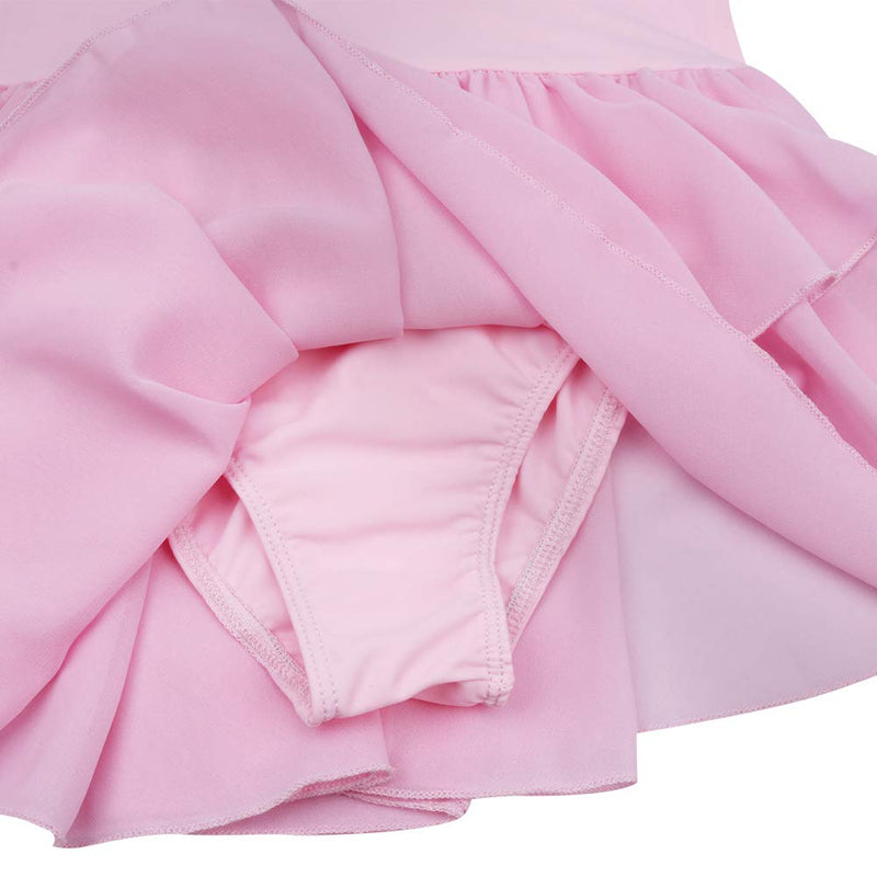 CHICTRY Kids Girls Basic Camisole Ballet Dress Tutu Chiffon Ruffled Gymnastics Leotard Skirt 5-6 Hot Pink - BeesActive Australia