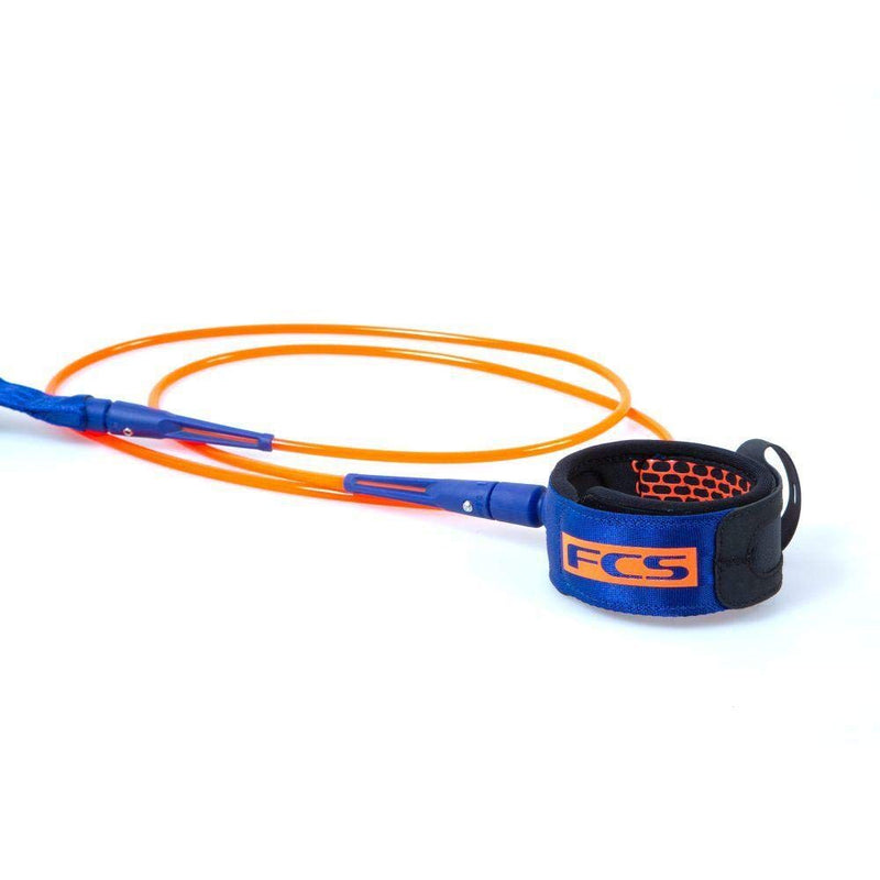 FCS Comp Surfboard Leash - Blood Orange/Navy - 5' - BeesActive Australia