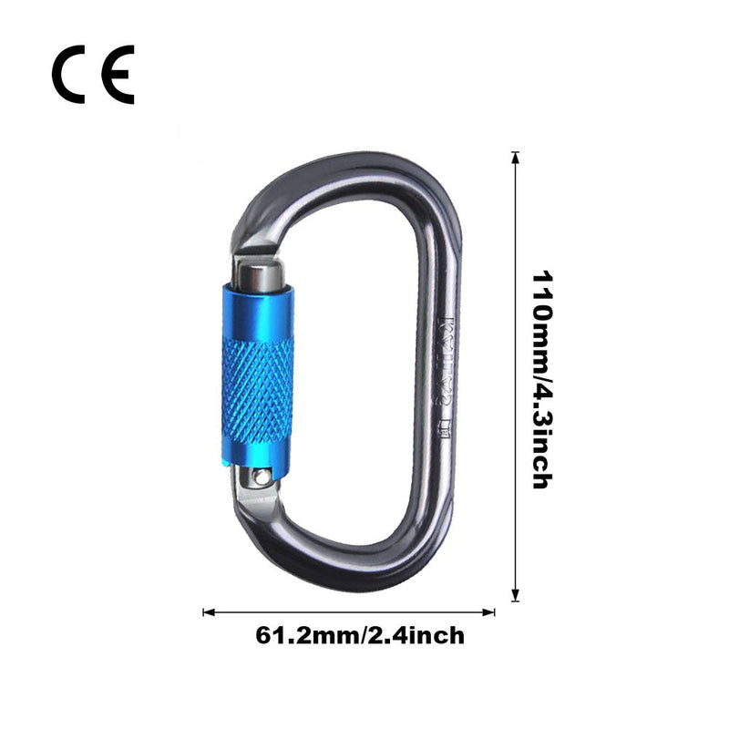 KAILAS CE Certified Oval Auto Locking Carabiner Constructed for Rock Climbing Mountaineering and Rescure Standard Alumimun Auto Lock Gate with Major Axis Strength 25KN - BeesActive Australia