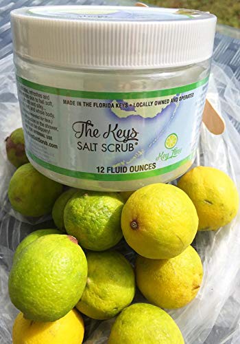 The Keys Salt Scrub : Exfoliating Sea Salt Body Skin Scrubs - Made with Pure Florida Sea Salt and Organic Coconut Oil + FREE Wooden Spoon (Key Lime, 12 oz) Key Lime 12 Ounce (Pack of 1) - BeesActive Australia