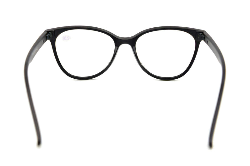 Stylish Cat Eye Oversized Reading Glasses Retro 1950/60s Metal Hinges DX61 Black 1.0 x - BeesActive Australia