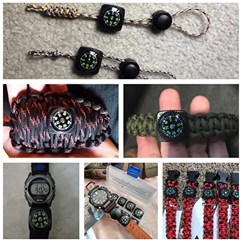 bayite Hard Shell Liquid Filled Button Compass Set for Survival Watch Band Paracord Bracelet Pack of 10 - BeesActive Australia