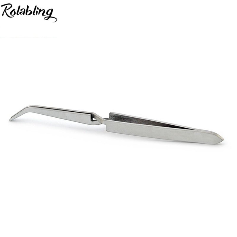 Rolabling Nail Art Tweezers Manicure Rhinestones Picking Tools Trimmers Stainless Steel Nail Art Tools (Size-1) Size-1 - BeesActive Australia