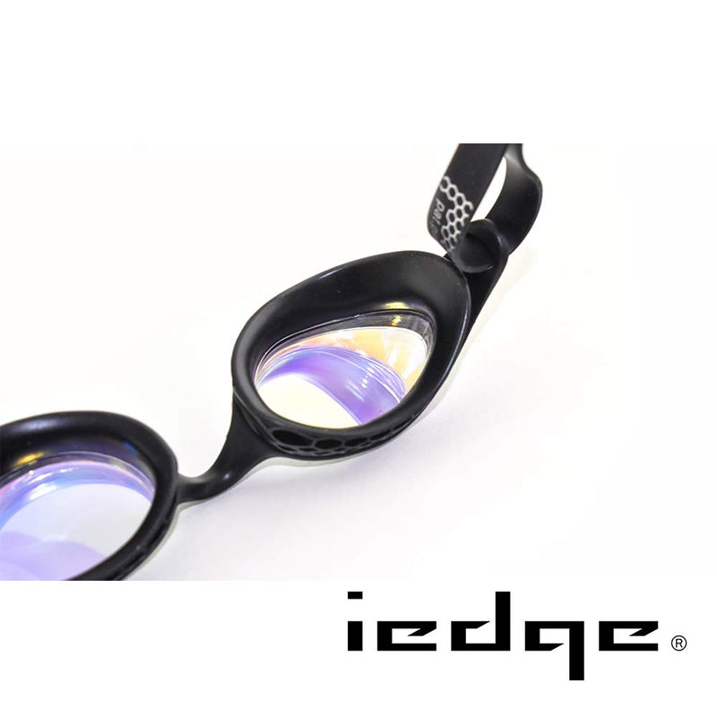 [AUSTRALIA] - iedge Performance & Fitness Junior Swim Goggle - Hydrodynamic Design, Anti-Fog UV Protection for Teens VG-961 Black -2.5 