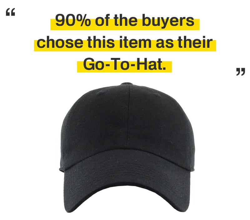 KBETHOS Original Classic Low Profile Cotton Hat Men Women Baseball Cap Dad Hat Adjustable Unconstructed Plain Cap One Size Black Classic - BeesActive Australia