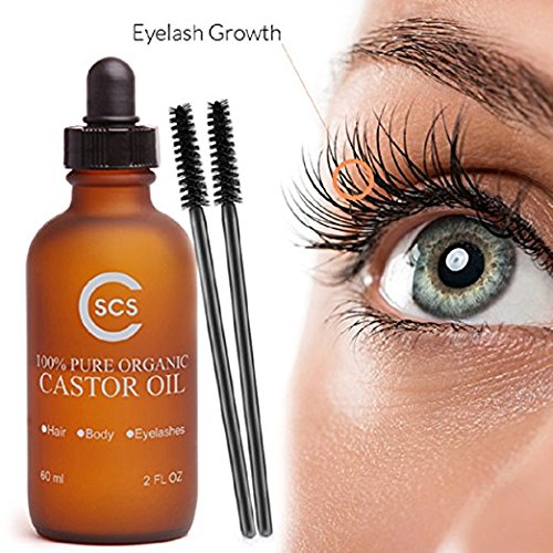 Best Quality 100% All Natural & Organic Castor Oil for Eyelashes, Eyebrows, Hair, etc - Dramatically Improves Hair Growth & Thickness Fast - USDA Certified, Cold-Pressed and Hexane Free - CSCS (2 oz) - BeesActive Australia