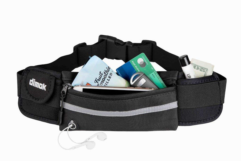 Dimok Running Belt Waist Pack - Water Resistant Runners Belt Fanny Pack for Hiking Fitness – Adjustable Running Pouch for Phones iPhone Android - BeesActive Australia