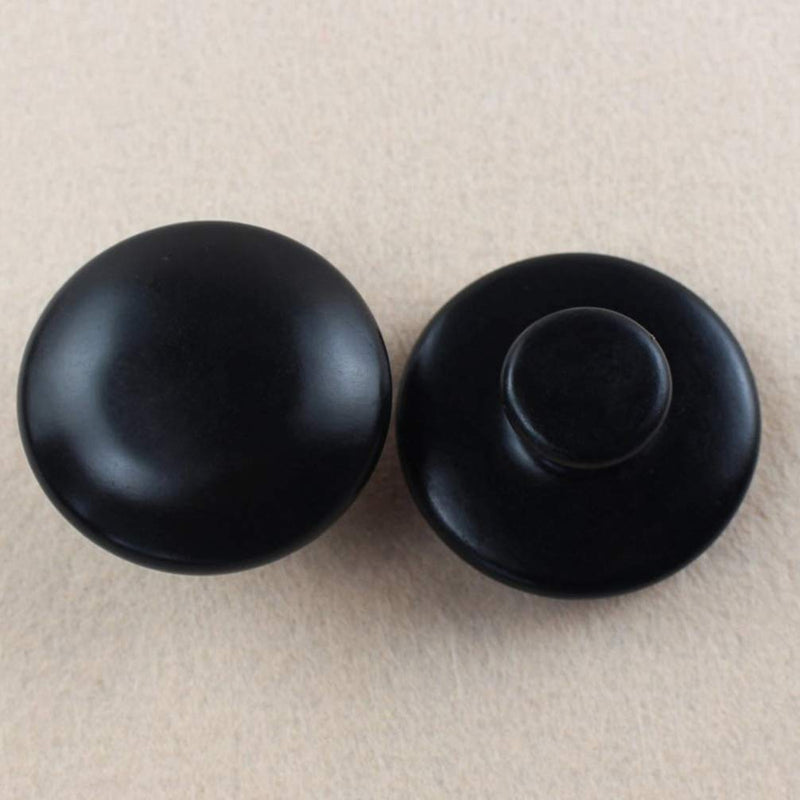 ANCLLO 2Pcs Hot Stones Mushroom Shaped Massage Stones Warmer Natural Hot Stones Tools for Body Face for Essential Massage Spa Massage Therapy Black - BeesActive Australia