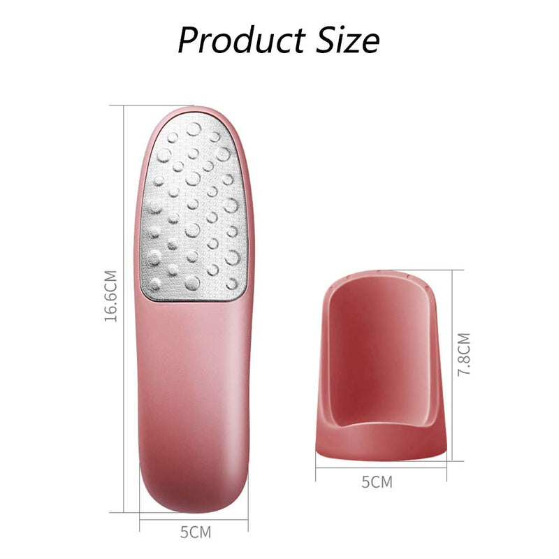 Pedicure Rasp Foot File with Holder, No-Cut Stainless Steel Foot Care with Non-Slip Handle Pedicure File to Removes Hard Skin, Can Be Used On Both Dry and Wet Feet (Foot File-Pink) Foot File-Pink - BeesActive Australia