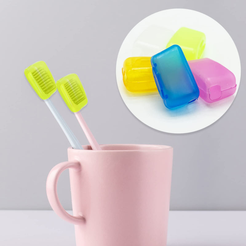 Travel Portable Toothbrush Head Covers for Home Travel Outdoor Camping Hiking Business Trip Travel Home Bathroom (5 Pack - Light Color) - BeesActive Australia