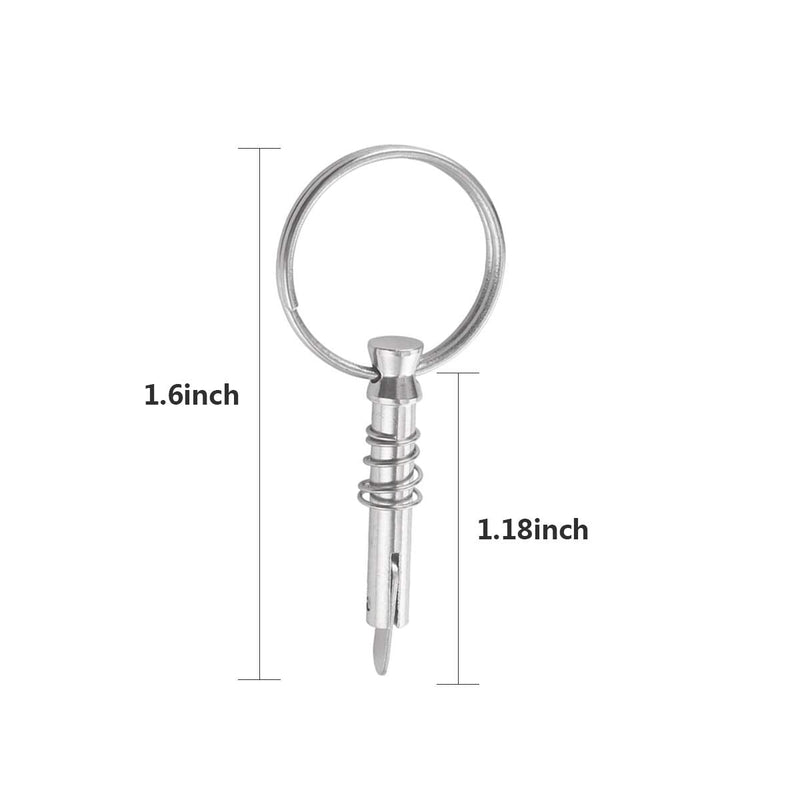Leadrise 4 PCS 316 Stainless Steel Quick Release Pin Boat Pins w/Drop Cam & Spring 1/4" x 1" Grip Lanyard,Usable Length 1", Bimini Top Pin, Marine Hardware - BeesActive Australia