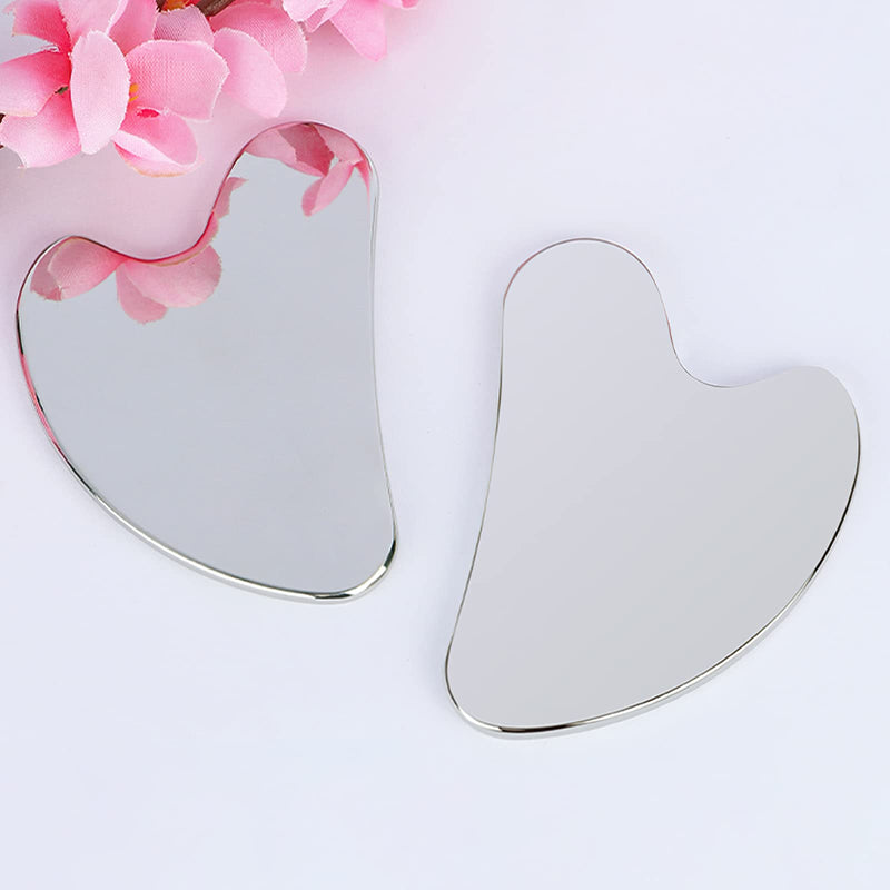 Gua Sha Facial Tool, Stainless Steel Guasha Scraping Massage Tool, Metal Lymphatic Drainage Massage Scraper for Face, Eyes, Neck, Body - BeesActive Australia