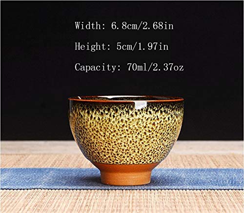 Puoyikt Chinese Ceramic Kung Fu Tea Set of 6, Japanese Tea Cup, Sake Cup, Ceramic Tea Cup, Ceramic Tea Set (6 colors) 6 colors - BeesActive Australia