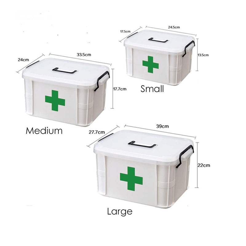 GOLDBEARUK Plastic Portable Medical Chest Clip Fastenings Upper level Compartments (Small Size) Small Size - BeesActive Australia