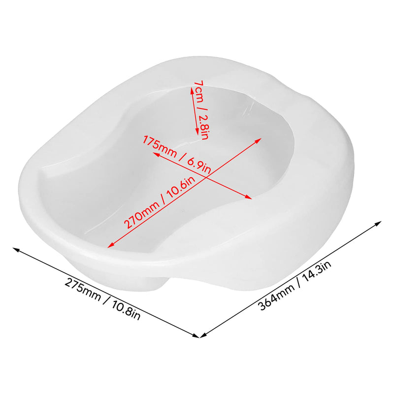 Alomejor Nursing Bedpan, Plastic Bed Pans Heavy Duty Urinal Slipper Bedpan with Lid for Elderly Bed Bound Adults White - BeesActive Australia