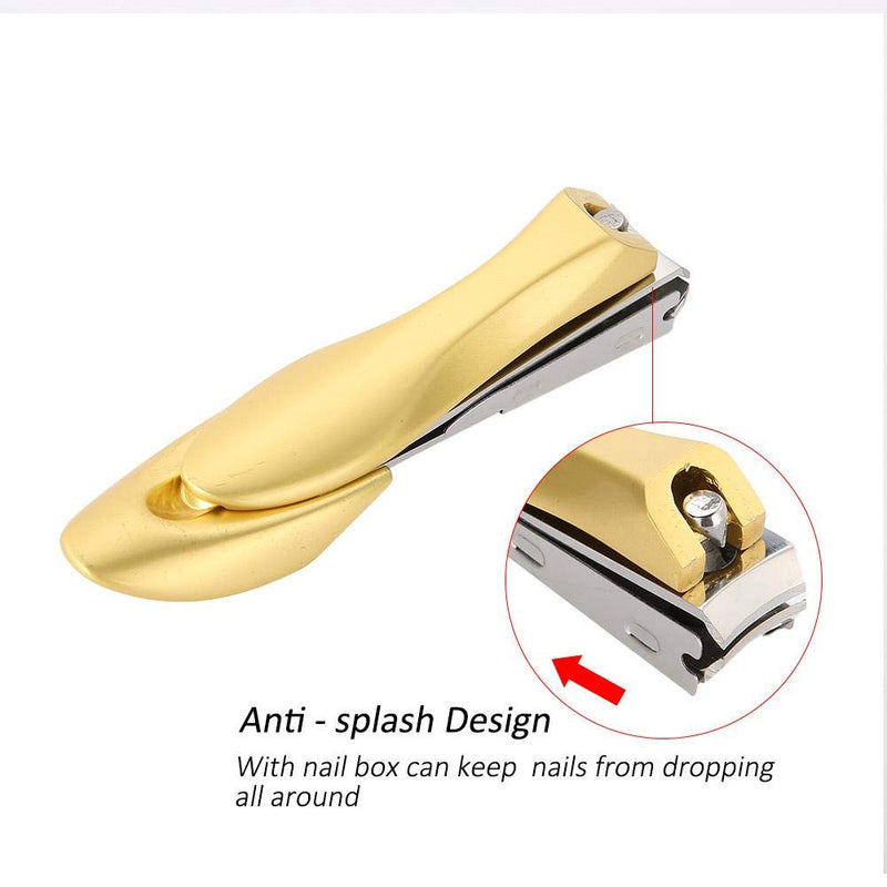 Nail Clippers, Nail Cutter Stainless Steel Finger Nail Clippers Toenail Clipper Mantis Design Manicure Nail Cutter(L-Gold) L Gold - BeesActive Australia