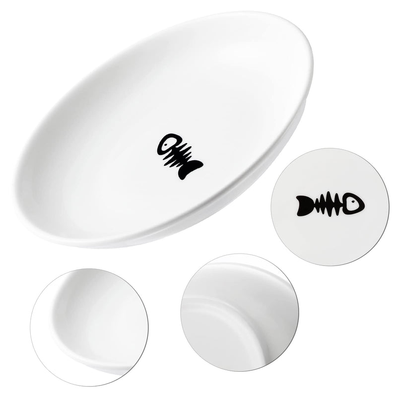 Peppapet Ceramic Cat Food Plates: Cat Wet Food Bowls/Whisker Fatigue Cat Dishes & Shallow Bowls for Kittens and Small Animals - BeesActive Australia