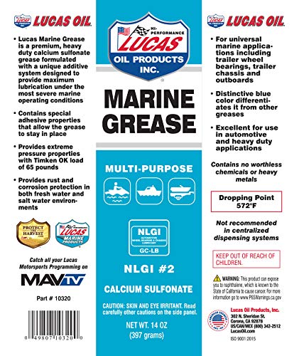 Lucas Oil 10320 Marine Grease; Multi-Purpose;14 Ounce - BeesActive Australia