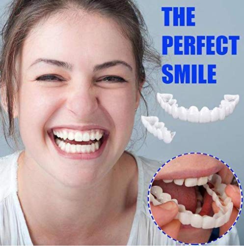 Glamza Get Set Smile Whitening Teeth Snap Cap On Instant Comfortable Flex Perfect Veneers White - BeesActive Australia