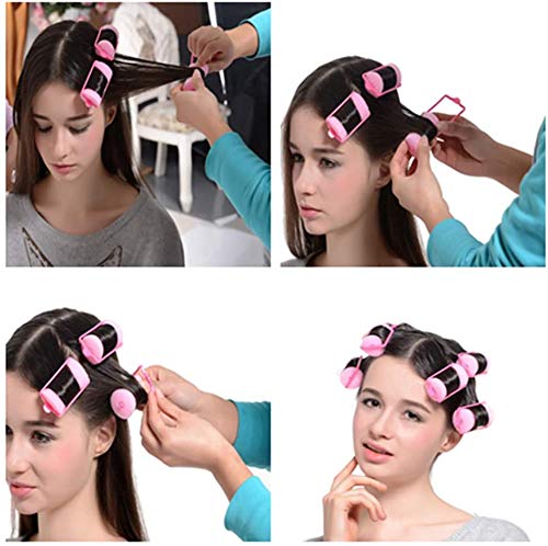 wordmouk 32 Pieces Foam Sponge Hair Rollers Pink Hair Rollers Soft Sponge Curlers DIY Hair Styling Hairdressing Tools for Women and Kids (30 mm) - BeesActive Australia