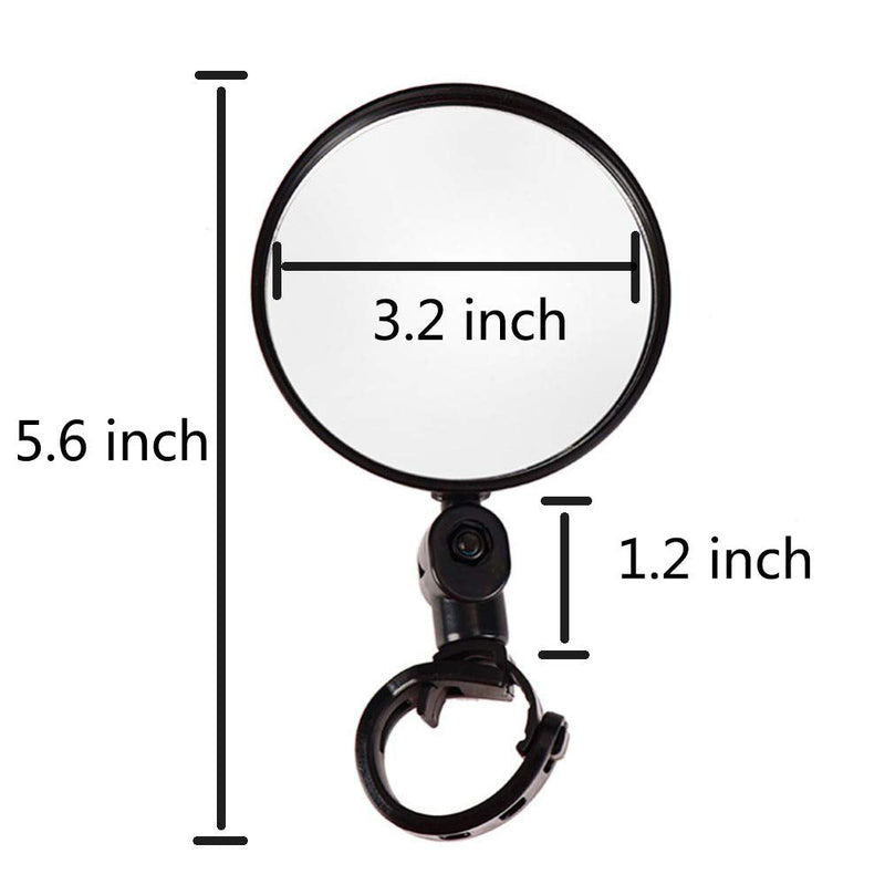 Bike mirror, 2pcs bike rear view mirrors with Wide Angle Convex Mirror, Adjustable Rotatable Handlebar for Mountain Bike, Off-Road Bike and Fixed Gear Bike Handlebars - BeesActive Australia