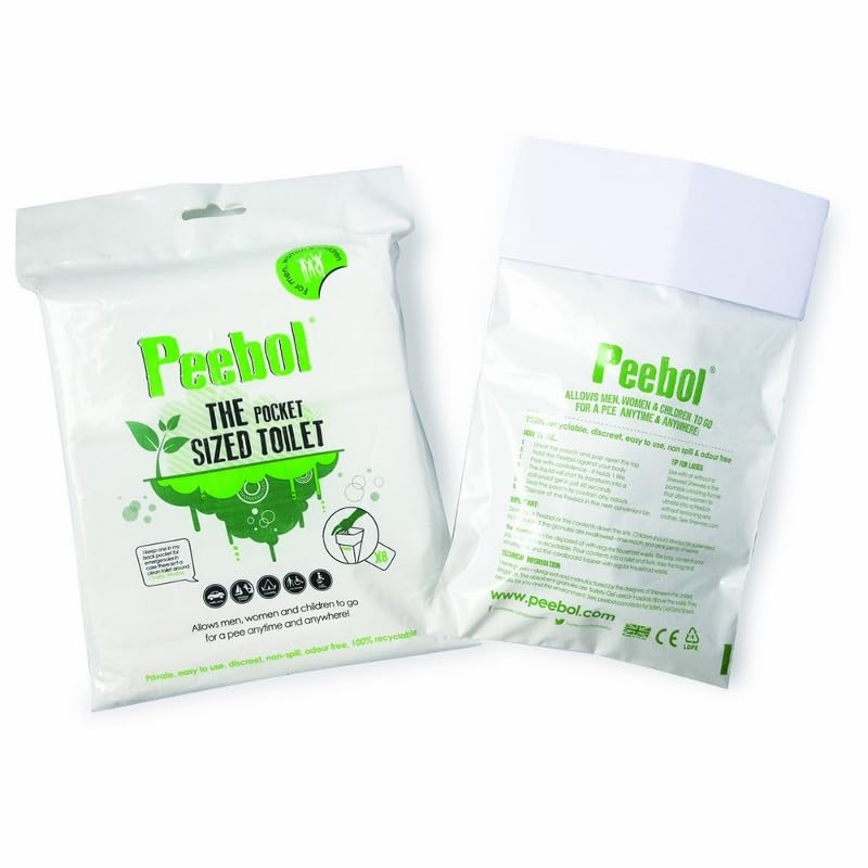 Peebol by SHEWEE – The Pocket-Sized Toilet – Rapidly Turns 1L of Urine into an Odourless & Solid Gel. Made in the UK, Disposable Urinal Bag for Everyone. Festival, Camping, Car & Travelling Essentials 8 Pack - BeesActive Australia