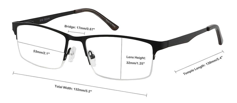 EYECEDAR Amcedar 5-Pack Reading Glasses Men Metal Half-Frame Spring Hinges Stainless Steel Material Readers +1.50 5 Pairs Mix 1.5 x - BeesActive Australia