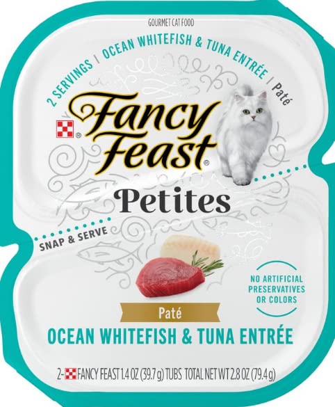 Fancy Feast Petites Bundle 8 Cans in Total(2.8 Oz Each), Variety Flavors cat Food Pate, 2 Tender Turkey,2 Chicken,2 Alaska Salmon , 2 Ocean Whitefish. Plus a Mouse Toy - BeesActive Australia